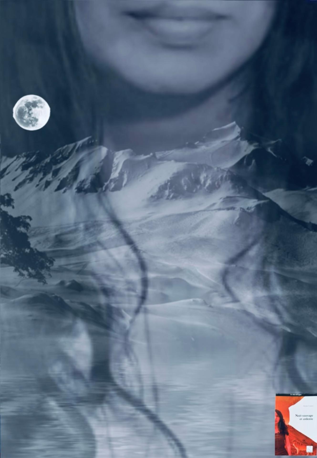 Affiche recueil bouche parme montagnes glaciers lune